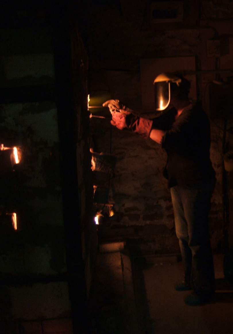 a test ring being withdrawn from the kiln